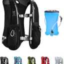 UTOBEST Running Vest, 5L Hydration Vest Lightweight, Breathable and Sweatproof Running Backpack, Adjustable Running Hydration Vest for Trail Running Marathon Race Jogging Cycling (Black Vest 5L with 1.5L Bladder)