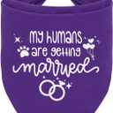 My Humans are Getting Married Dog Bandana - Purple Wedding Scarf Accessory for Small, Medium, Large Dogs - Engagement Gift for Dog Lovers (E45)
