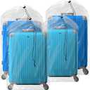 Besti Luggage Covers for Suitcase Set of 4 – Dustproof Suitcase Covers for Luggage Moving Bags – Durable PE Storage Clear Plastic Bags – 31 x 62 Inch Drawstring Luggage Protector Suitcase Cover