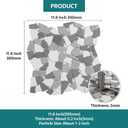 Pebble Tile for Shower Floor, Grey with White Geometric Pebble Mosaic Backsplash for Kitchen Bathroom Wall and Floor, 5 Sheets