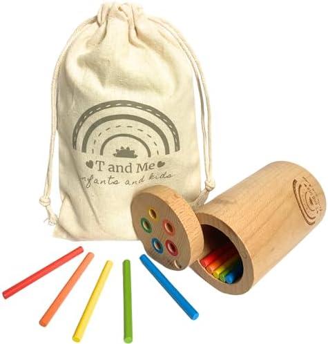 Sticks Kids Travel Size, Montessori Wooden Learning Toys for Toddlers 1-3, Sensory & Educational