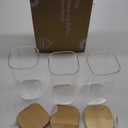 ComSaf Airtight Glass Storage Canister with Wood Lid (1.6 Qt), Clear Food Storage Container Jar with Sealing Lids for Oat Pasta Flour Cereal Rice Sugar Tea Coffee Beans, Set of 3 Square Cookie Jar