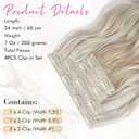 REECHO Clip in Hair Extensions, 4PCS Blonde Hair Extensions 24" Thick Long Beach Waves hair extensions HE003 Invisible Lace Weft Natural Soft Hairpieces for Women Ash Blonde with Highlights