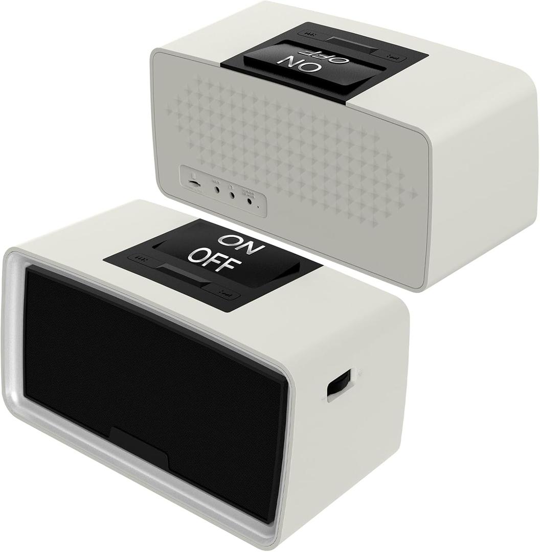 Simple Music Player for Elderly, Easy Audiobook Player with 32GB TF Card & Card Reader for Dementia, Alzheimers, Visually Impaired, Low Vision Patients, Wired - GrayishWhite