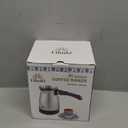 Arabic, Greek, & Turkish Electric Coffee Maker Machine Pot Warmer Kettle Premium Quality Stainless Steel 0.3 L, 4 Cup Capacity Cool Touch Handle Cordless Base (Foldable Handle, Travel Size)