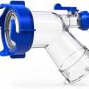 RV Tank Rinser, Clear 45 Degree RV Sewer Hose Adapter with Shut-Off Valve, Reverse Flush Adapter for RV Black Water Tank, Leak-Resistant Bayonet Fitting for Standard 3-Inch RV Sewer Outlets