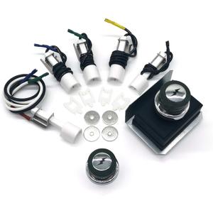 WEMEIKIT 1836-13 7628 7629 Universal Igniter Kit for Weber Genesis 300 Series Front-Control Grills, Genesis E/S 310 320 330 Starter Kit, 65946 65942 Part, 4-Outlet Ignition Replacement 88826
