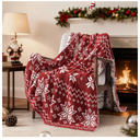 WRENSONGE Christmas Throw Blanket, Red Snowflake Pattern, Soft Cozy Fluffy Warm Throw Blankets for Couch, Sofa, Chair, Bed, Camping, Picnic, Travel Lightweight Bed Blanket - 50"*60"