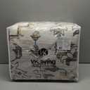 VK VK·LIVING Round Washable Rug 5'Ft Vintage Machine Washable Area Rugs with Non Slip Round Rugs for Living Room Bedroom Traditional Woven Carpet Stain Resistant Dining Office Boho Rug,Green&Beige