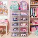 10 Shelf Weekly Clothes Organizer for School Outfits Monday to Friday Daily Daily Clothing Divider with Color Labels 13.39 x 10.24 x 7.28 Inches Plastic Storage Organizer for Home, Bedroom