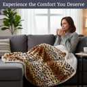 Lavish Home Fleece Sherpa Throw Blanket - Ultra Soft Plush Bed, Sofa or Couch 50" x 60" Tiger Set of 1