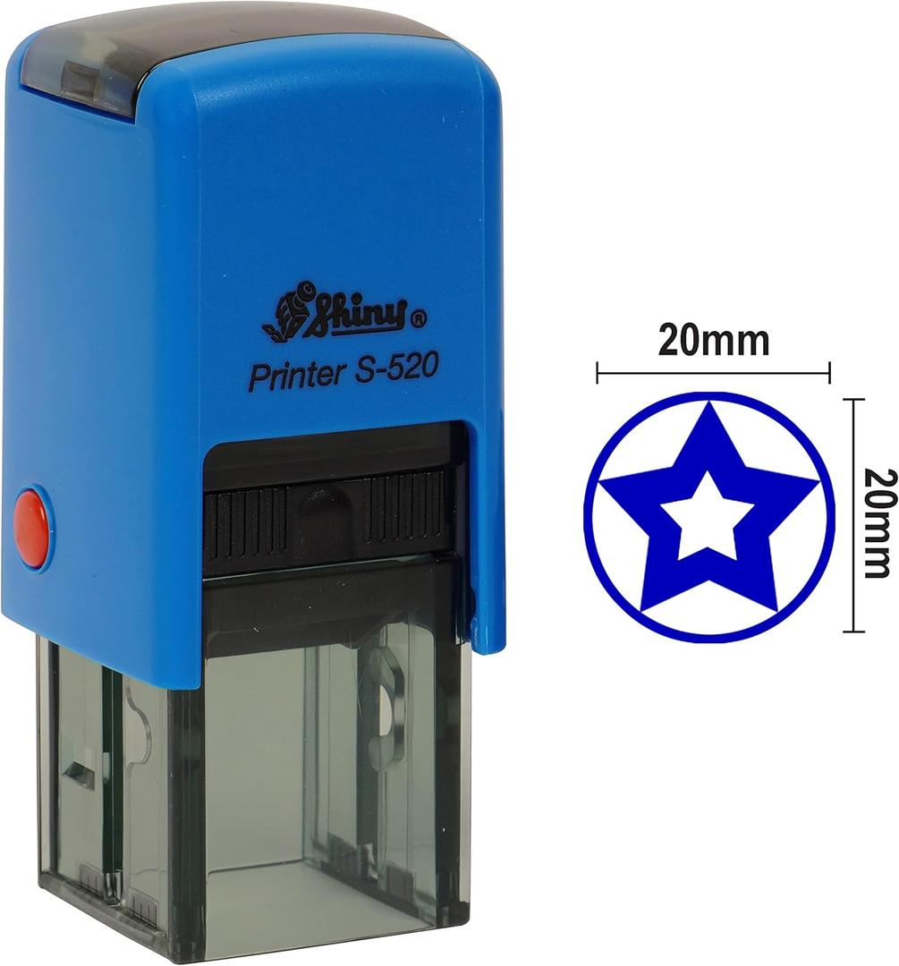 Round Self Inking Kids Teacher Stamp Star Personalized Custom Shiny 20mm Rubber Mini Stamp