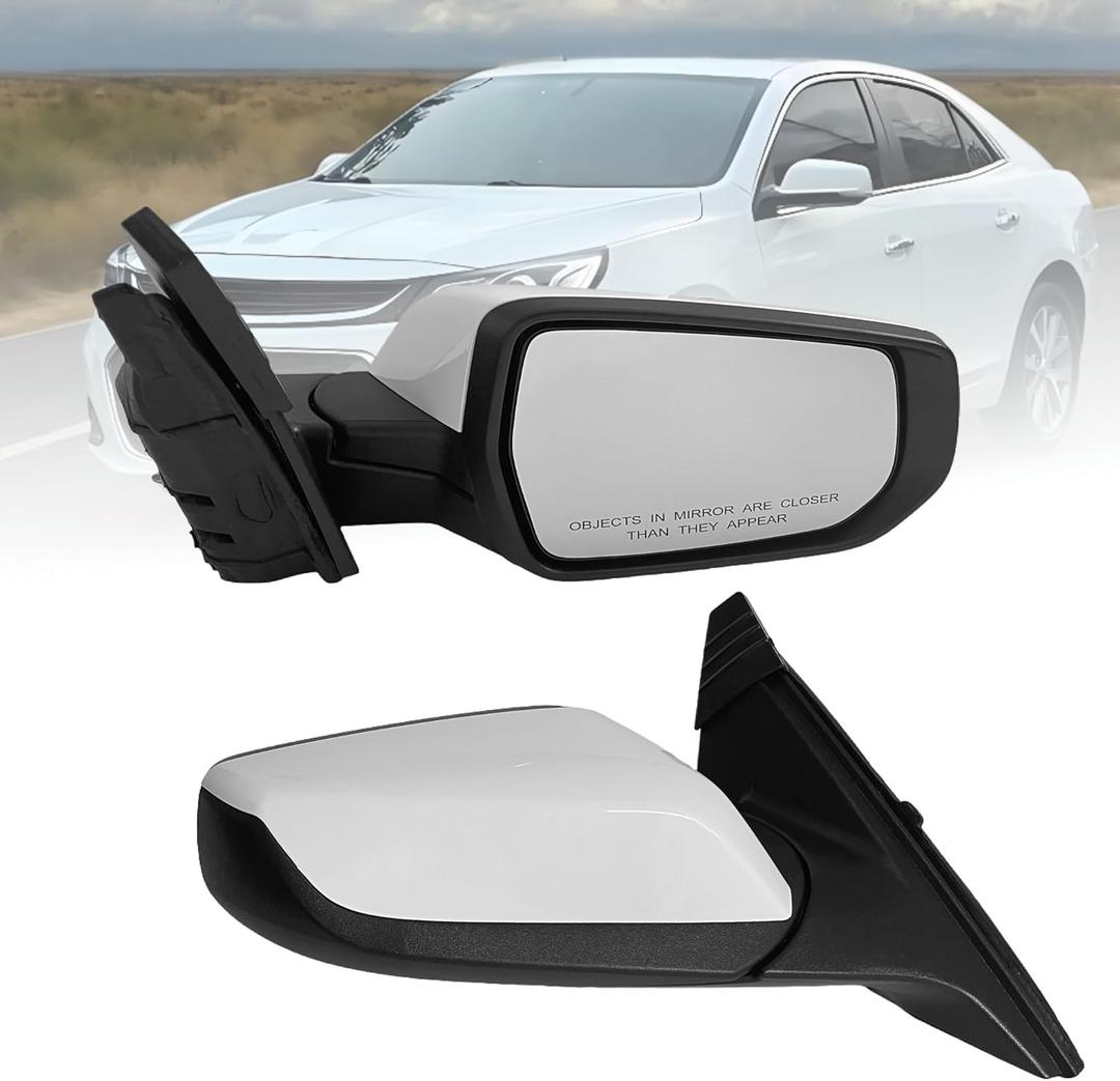 Passenger Side View Mirror Compatible With Chevy Malibu 2016-2021 3 Pins Manual Folding Non Heated Without Signal Light White