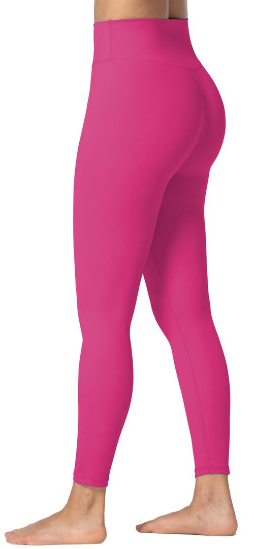 Sunzel Sunzfly Leggings for Women with Tummy Control High Waisted Yoga Pants 7/8 Length for Workout (Hot Pink, Large) (Pink, L)