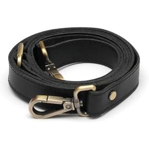 MayaCraft Full Grain Leather Replacement Strap for Handbags, Purses, Crossbody Bags, & Laptop Cases | Adjustable Shoulder Strap with Swivel Clasps | Black, 0.8 in. Wide
