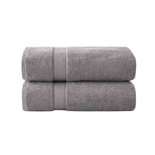 Madison Park 800GSM Bath Sheet Towel Oversized 34" x 68" 2 Pack 100% Cotton Bath Towel Set Highly Absorbent Hotel Spa Quality for Bathroom, Grey