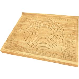 Montex Pastry Board with Measurement 23.5 x 19.5", Kneading Board Wood, Pastry Baking Board with Counter Lip