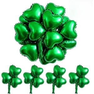 12PCS St. Patrick's Day Day Balloons Green Shamrock Clover Balloon for Women Men Fiesta Funny Irish Theme Party Decorations Party Favors Supplies Wedding Birthday Saint Patricks Day Decor