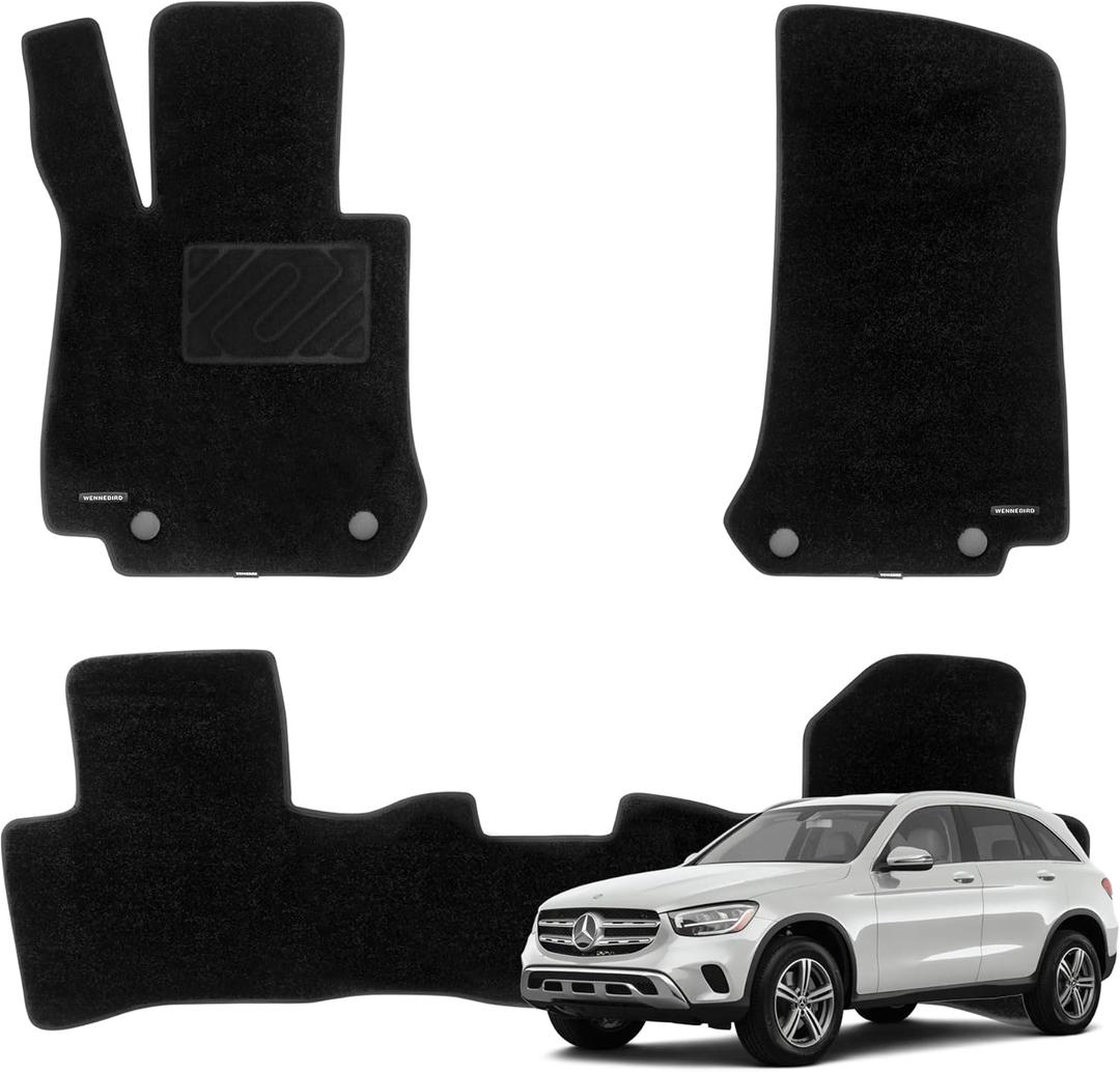 WENNEBIRD Superior Carpet Floor Mats for 2016-2022 Mercedes-Benz GLC 300, GLC 43 (X253) (Not for Coupe), 0.5 Inch Thickness Rugs, Premium All Weather Anti-Slip Waterproof Floor Liners - 3pc