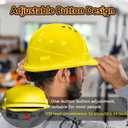4 Pt. Suspension Hard Hat Bulk Safety Helmets Adjustable Ratchet Hard Hats, Vents & Sweat Cotton Brow Pad - ABS Construction Safety Helmets for Work Sites & Outdoor Labor, 10 Pack