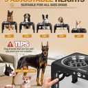 Jovrun Elevated Dog Bowls for Medium Size Dogs with Mat, Non-Slip Dog Feeder with 1*Stainless Steel Dishes & 1*Slow Feeder Bowl, 5 Heights Adjustable Raised Bowls for 3.15″-8.66″-9.84″-11.02″-12.2″