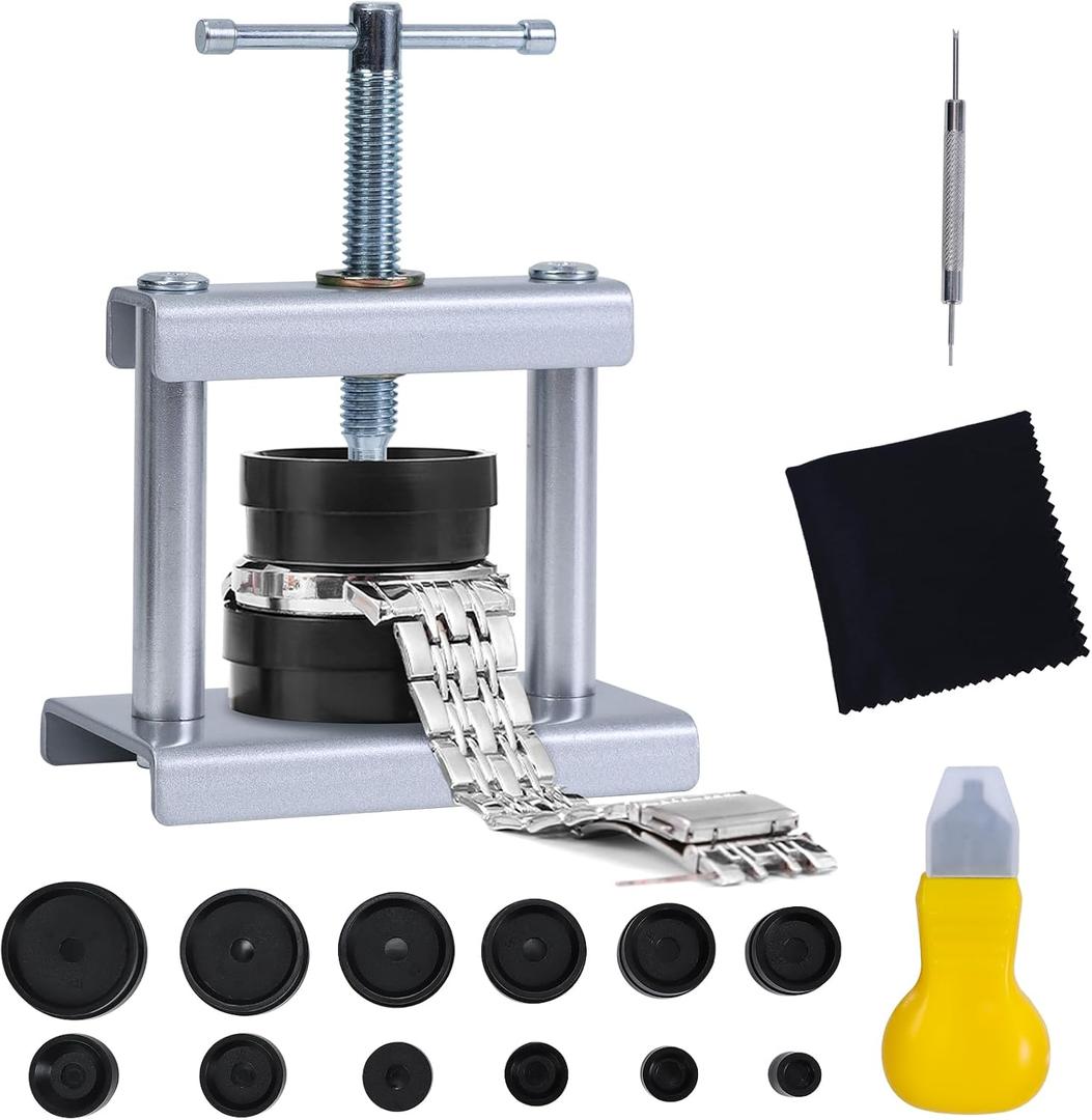 J6&H6 Watch Press Tool Set, Watch Back Case Closer for Closing the Cover, Watches Battery Replacement Tool Kit, Dismantling The Watches Opener Case, Suitable for Watches Repair Kits with 16 to 50mm Circular Dials