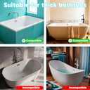 Extra Long White Bathtub Splash Guard Splash Guard Silicone Toy Shelf Holder Prevent Water Spills Kid Bath Tub Accessories (2.6FT, White)