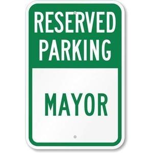 Lilyanaen New Metal Sign Aluminum Sign Reserved Parking Mayor Sign Decorative Yard Signs for Outdoor & Indoor 8"x12"