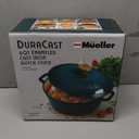 Mueller DuraCast 6 Quart Enameled Cast Iron Dutch Oven Pot with Lid, Sourdough Bread Baking, PFOA-Free, 500F Oven Safe - All Cooktops incl. Induction, Braising & Slow Cooking, Emerald