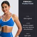 Aoxjox Women's Color Block Workout Sports Bras Fitness Lexi Lined Strappy Bra Athletic Yoga Crop Tank (Directoire Blue/ White, Medium)