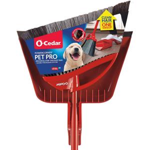 O-Cedar Pet Pro Broom with Step-On Dustpan | Remove 99% with One Sweep | Removes 3 Times More Pet Hair | Quiet Cleaning Tool for Cat and Dog Owners