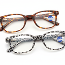 Henotin 2-Pack Blue Light Blocking Reading Glasses Women Men, Spring Hinge Computer Readers, Anti UV Ray Square Nerd Eyeglasses (Mixed Color, 0.00, Diopters)