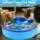 BABORUI Cat Pool Toy with Fish-Water Cat Toys, Portable Cat Pool Toy, Cat Water Toys for Bored Indoor Cats, Interactive Cat Toys for Indoor Cats for Endless Self Play