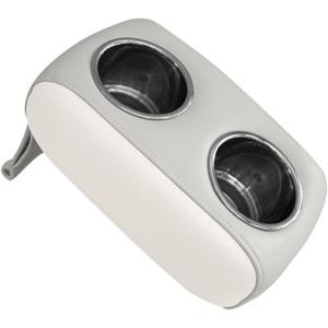 Wise 3059-1882 Pontoon Double Drink Holder with Stainless Steel Cup Holders, Marble / Brite White
