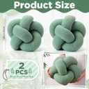 Beeveer 2 Pcs Knot Pillow Ball 12 Inch Soft Decorative Teddy Boucle Knot Throw Pillows for Home Bed Couch Living Room Decor (Green)