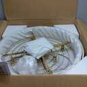 W27.6 Plated Gold Chandelier Modern Crystal Chandeliers for Dining Room Bedroom Foyer Kitchen Light Fixture Contemporary Round Chandelier Raindrop Pendant Ceiling Lights 8-Light