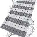 BEMISO Shower Mat Non Slip Bathtub Mat with Suction Cups and Drain Holes 27.5 x15.7 Inch Bath Mat for Tub & Shower.Easy Dry,Easy to Cut,Eco-Friendly