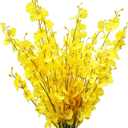 Yellow Artificial Flowers Orchids Silk Fake Flowers in Bulk, 12 Pcs (Each 38.5), For Wedding Festive Party Home Office Decoration, No Include Vase
