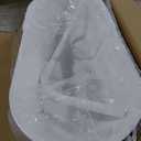 70" Acrylic Freestanding Bathtub, Double Ended Free Standing Tub, Soaking Tub with Integrated Slotted Overflow, Toe-Tap Chrome Drain, cUPC Certified, Glossy White