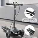 Large Kids Scooter, Toddler Scooter for Kids 3-18 & Adults, Safe Dual Brakes (Foot Brake/Hand Brake) & Music with Lights, 5-Level Adjustable & One-Click Folding Kick Scooter.