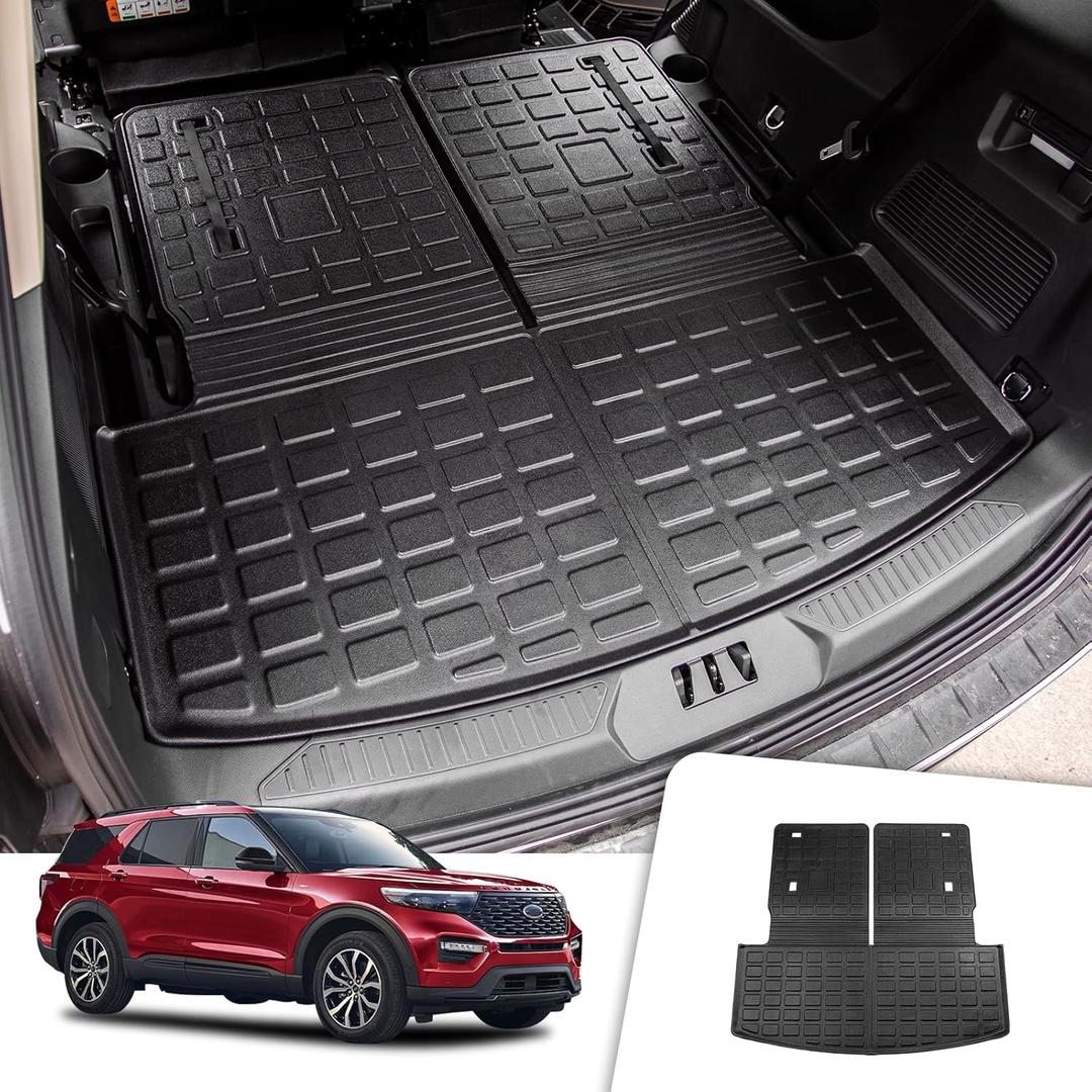 Rongtaod Cargo Mat Compatible with 2020-2025 2026 Ford Explorer 6&7 Passenger Cargo Liner Trunk Mat Back Seat Cover Protector Upgrade 2024 Explorer Accessories (Trunk Mat with Backrest Mat) Rongtaod Cargo Mat Compatible with 2020-2025 2026 Ford Explorer 6&7 Passenger Cargo Liner Trunk Mat Back Seat Cover Protector Upgrade 2024 Explorer Accessories (Trunk Mat with Backrest Mat)