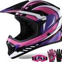XFMT Youth Dirt Bike Helmet DOT Approved Kids Full Face Motocross Helmets (Pink, Medium )