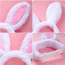 2 x Dog Easter Bunny Ears Costume Headband, Puppy Easter Outfit, Cute Pet Head Accessories for Halloween Party Headwear Supplies (Pink, Small)