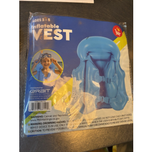Inflatable Water Play Vest Boys Ages 3-5 New Blue Kids Swimming Pool Summer