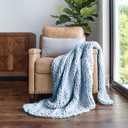 Linen Market Beddings Oversized Chunky Knit Throw Blanket-100% Ultra-Soft Acrylic Hypoallergenic - 47'' x 59'' Cozy Home Accent for Snuggling, Lounging, and Stylish Dcor (Light Blue) (Light Blue)