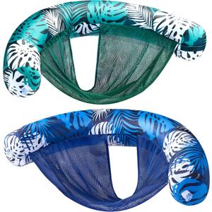 Sloosh Pool Floats Adult, 2 Pack Inflatable Noodle Chair with Sling Soft Fabric, Floating Pool Float Lounge for Summer Water Fun