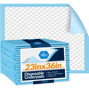 MED PRIDE Disposable Underpads 23'' X 36'' (25-Count) Incontinence Pads, Chux, Bed Covers, Puppy Training | Thick, Super Absorbent Protection for Kids, Adults, Elderly | Liquid, Urine, Accidents