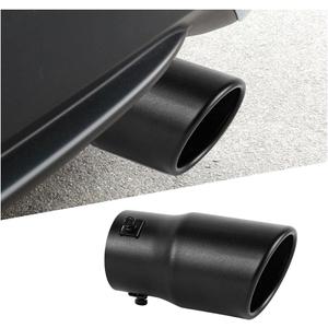 Car Exhaust Tip, 2.6" Inlet 3" Outlet 5.79" Length Stainless Steel Vehicle Exhaust Tail Pipe, Automotive Tail Throat Tailpipe Modification Accessories, Universal for Most Vehicles (Black)