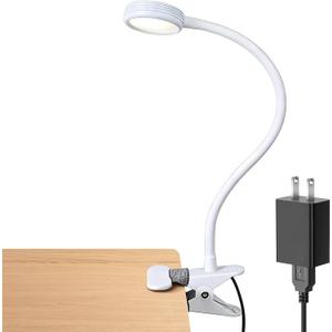 LEPOWER Clip on Light / Book Light / Reading Light with 2 Color Changeable/ Night Light Clip on for Desk, Bed Headboard and Computers (White)