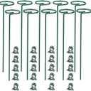 SUNYAY 10 pcs 20 inch Metal Single Stem Flower Plant Support Stakes and Rings for Amaryllis Orchid Lily Sunflower Rose Narcissus